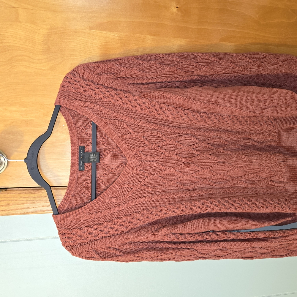 Rust Cable Knit Sweater
